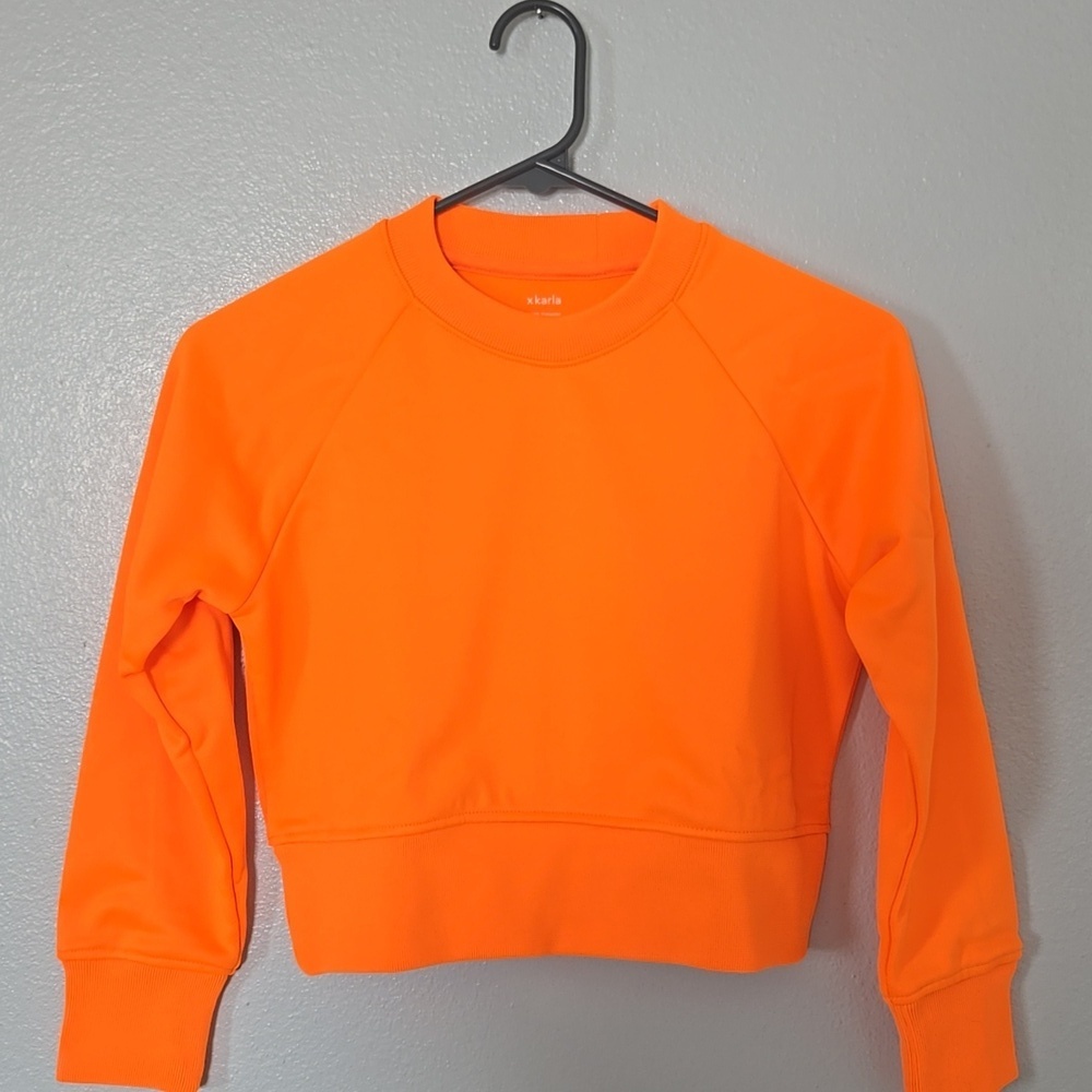 x Karla | The Crop Sweatshirt In Neon Orange Size Small NWT